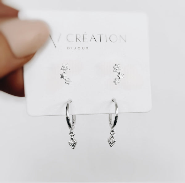 Duo Éclat ~ boucles d’oreilles