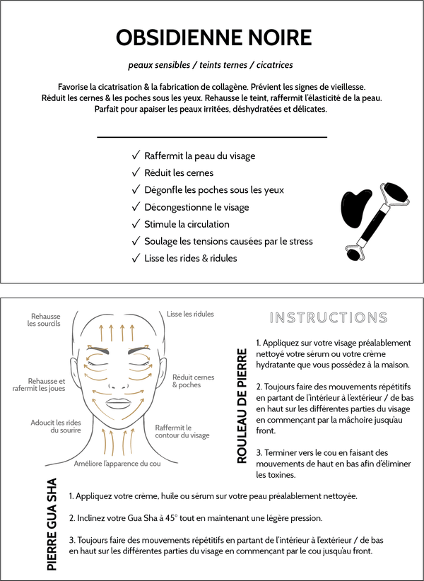 Gua sha Obsidienne noire