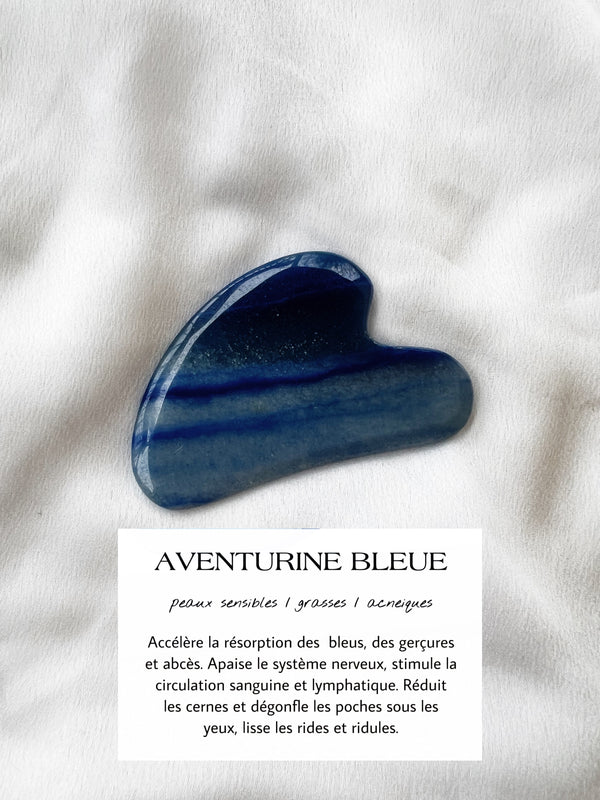 Gua sha aventurine bleue