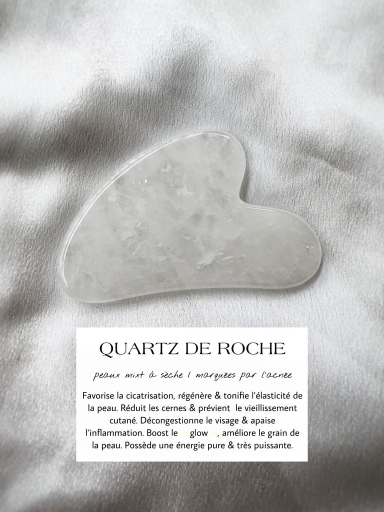 Gua sha Quartz Blanc
