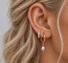 Duo Perle grise ~ boucles d’oreilles