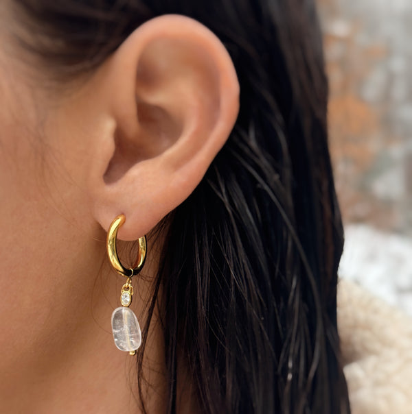 Quartz ~ boucles d’oreilles