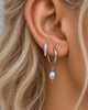 Duo Perle grise ~ boucles d’oreilles