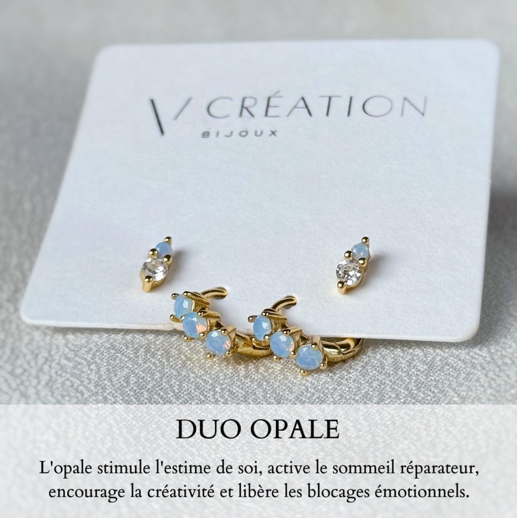 Duo Opale ~ boucles d’oreilles