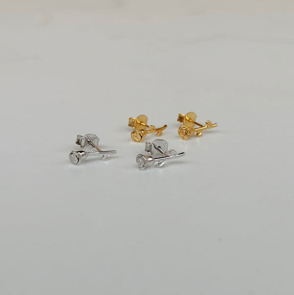 Rose ~ boucles d’oreilles