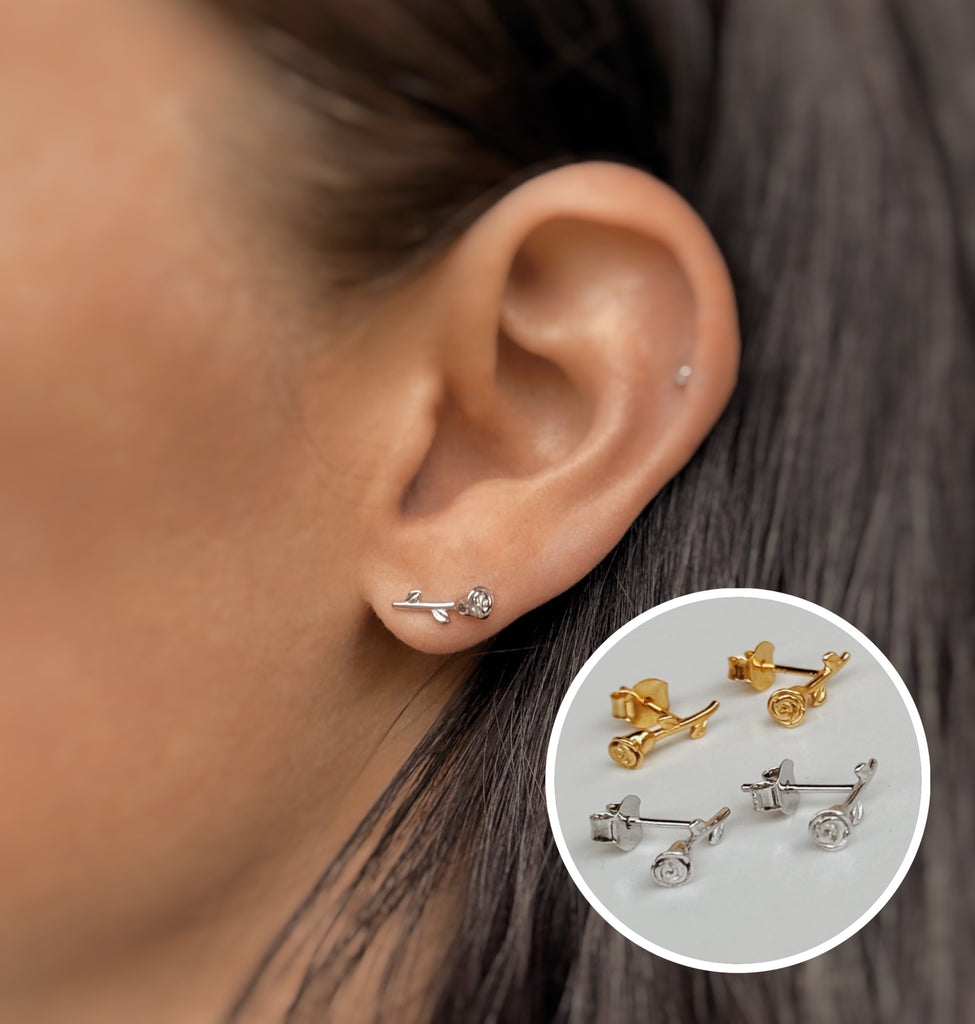 Rose ~ boucles d’oreilles
