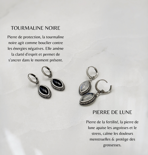 Lunaire ~ boucles d’oreilles