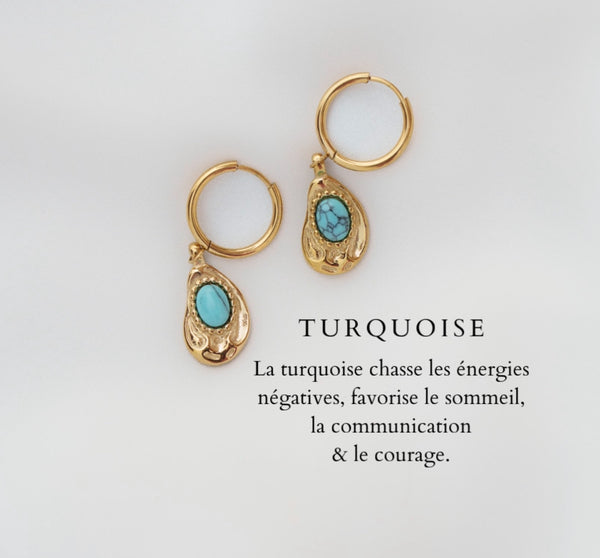 Turquoise ~ boucles d’oreilles