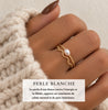 Duo Perle blanche ~ bague