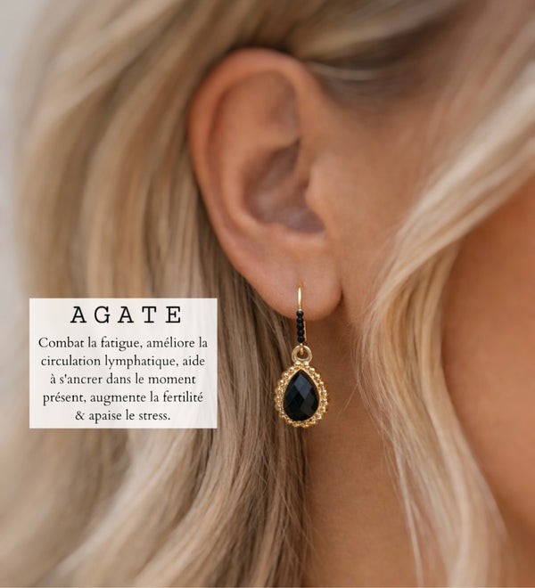 Agate ~ boucles d’oreilles