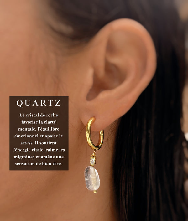 Quartz ~ boucles d’oreilles