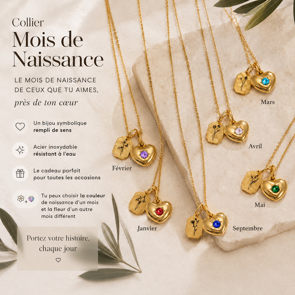 Fleur de naissance ~ collier personnalisé