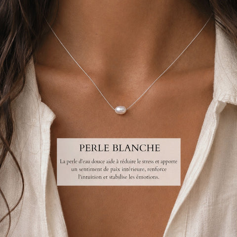 Perle blanche ~ collier